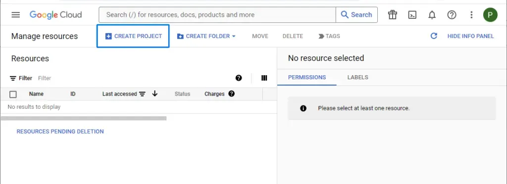 Create a Google Cloud project