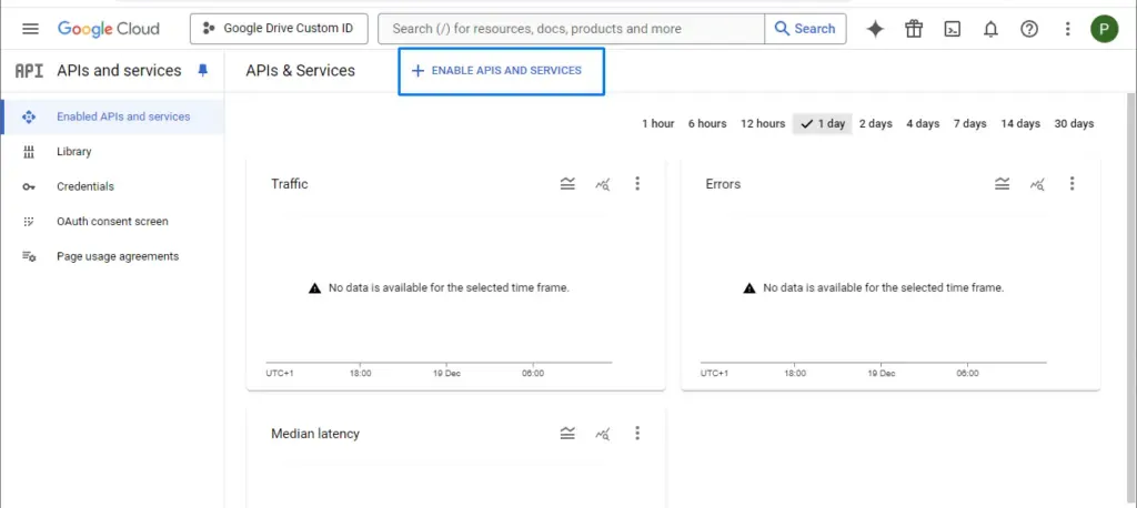 Enable APIs and services