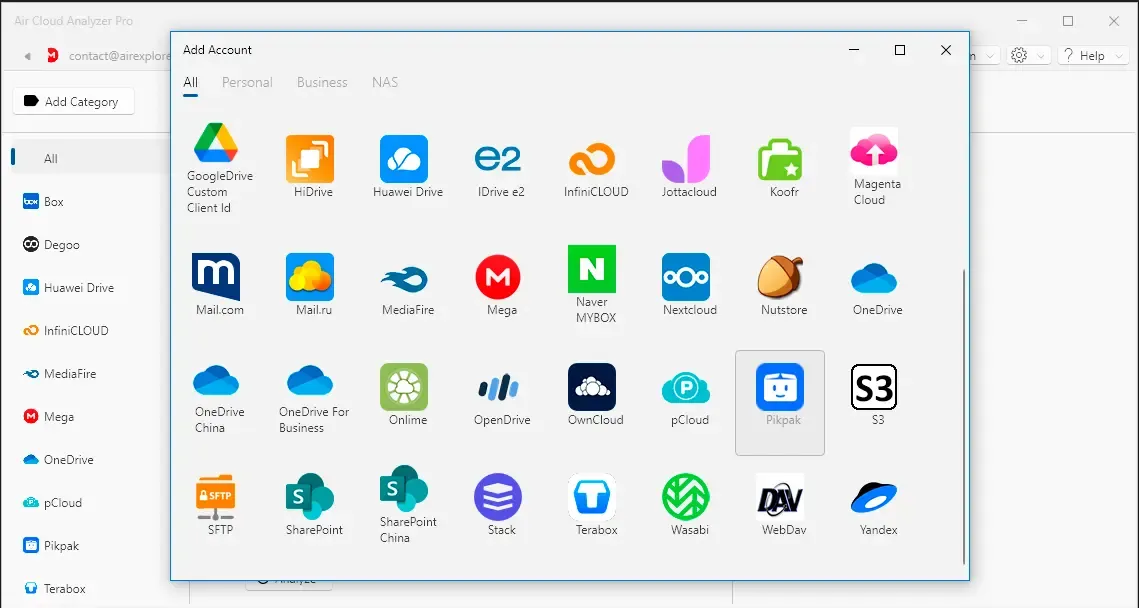 PikPak storage analysis with Air Cloud Analyzer